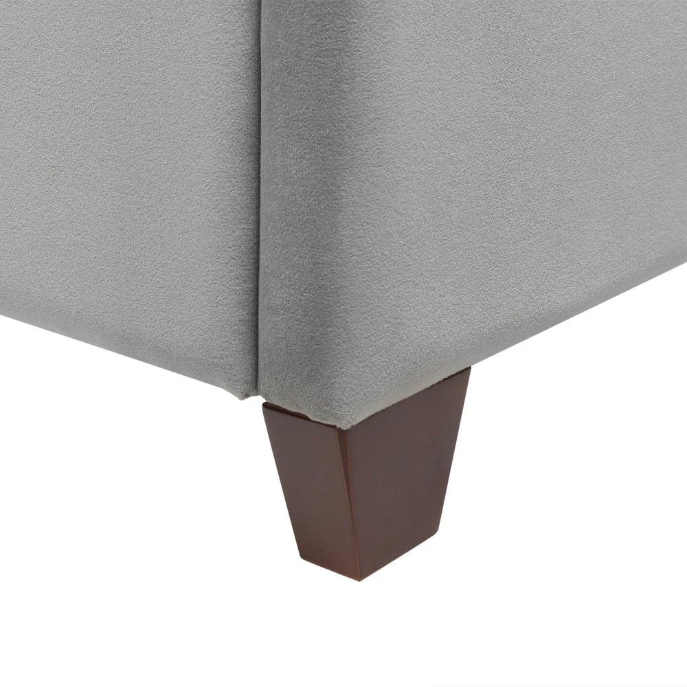 Manhattan Shelter King Platform Bed Frame - Opal Grey Velvet