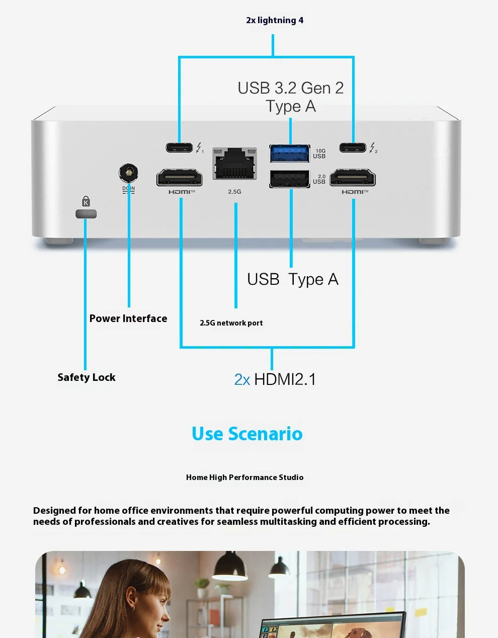YUXINPC ASUS NUC15CRSU9 15th generation PRO+Core Ultra 9 285H home, office, and commercial mini NUC computer