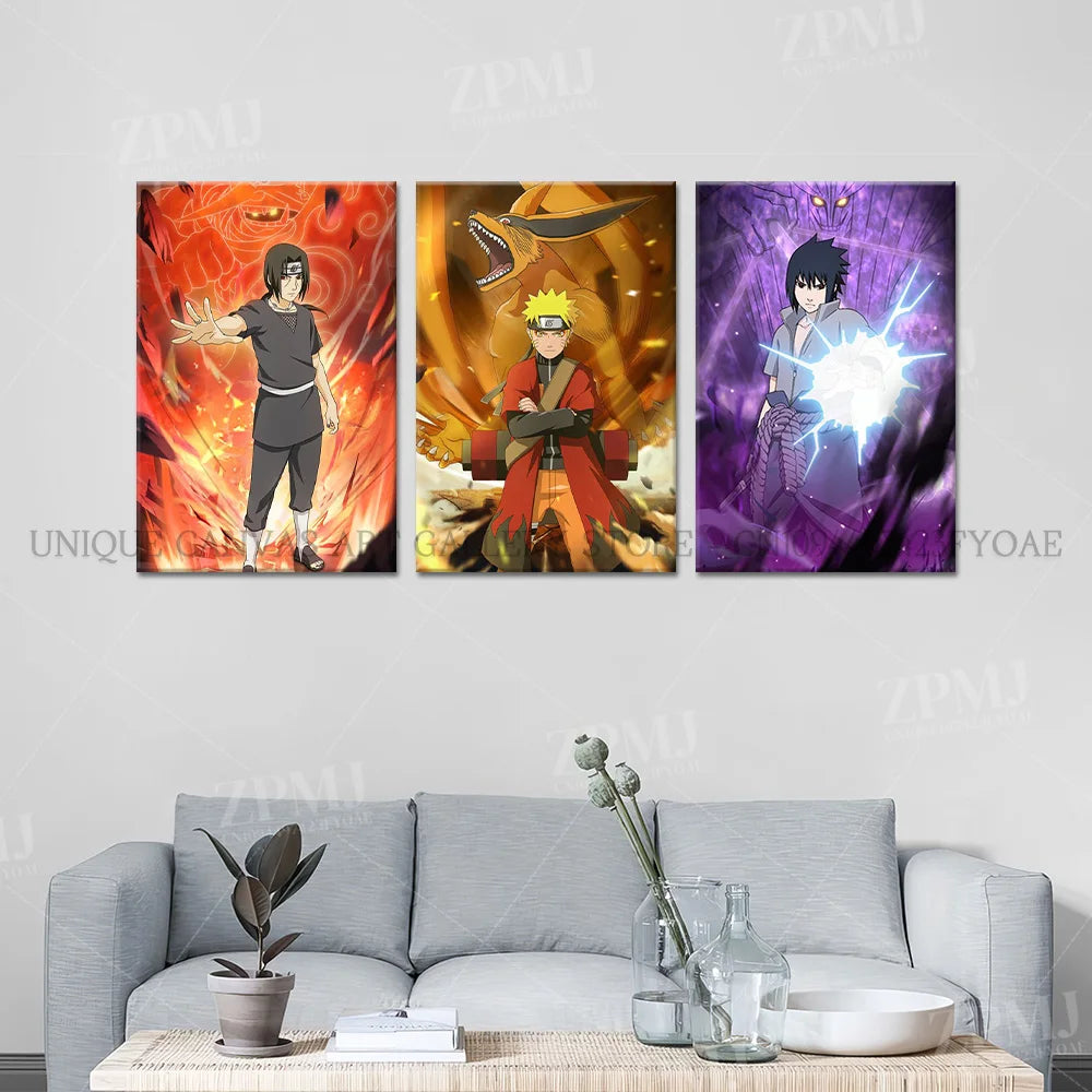 Uzumaki Naruto Canvas Paintings Uchiha Itachi Anime Figures Wall Art Home Decor Poster HD Print Picture Living Room No Framework