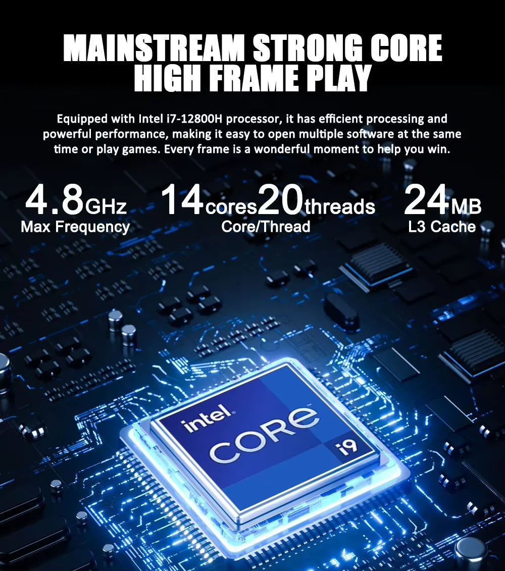 12th Gaming Mini PC Intel Core i9 12950HX i7 12650HX NVIDIA GeForce RTX 3060 12G  i7 13700H GDDR6 DDR5 NVME Windows11 Pro Wifi6