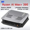 Bosgame M5 AI Mini PC AMD Ryzen AI Max+ 395 LPDDR5X 128GB 8000MHz 2*M.2 2280 SSD 2.5GbE WiFi7 BT5.2 USB4 Mini Gaming Computer