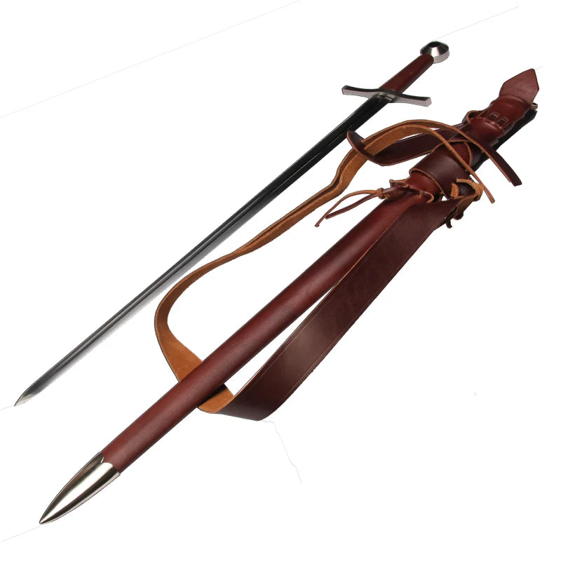 Medieval Sword Replica, Spring Steel,European Sword, Professional Training Sword, Genuine Cowhide Sheath,Arming / Knightly Sword