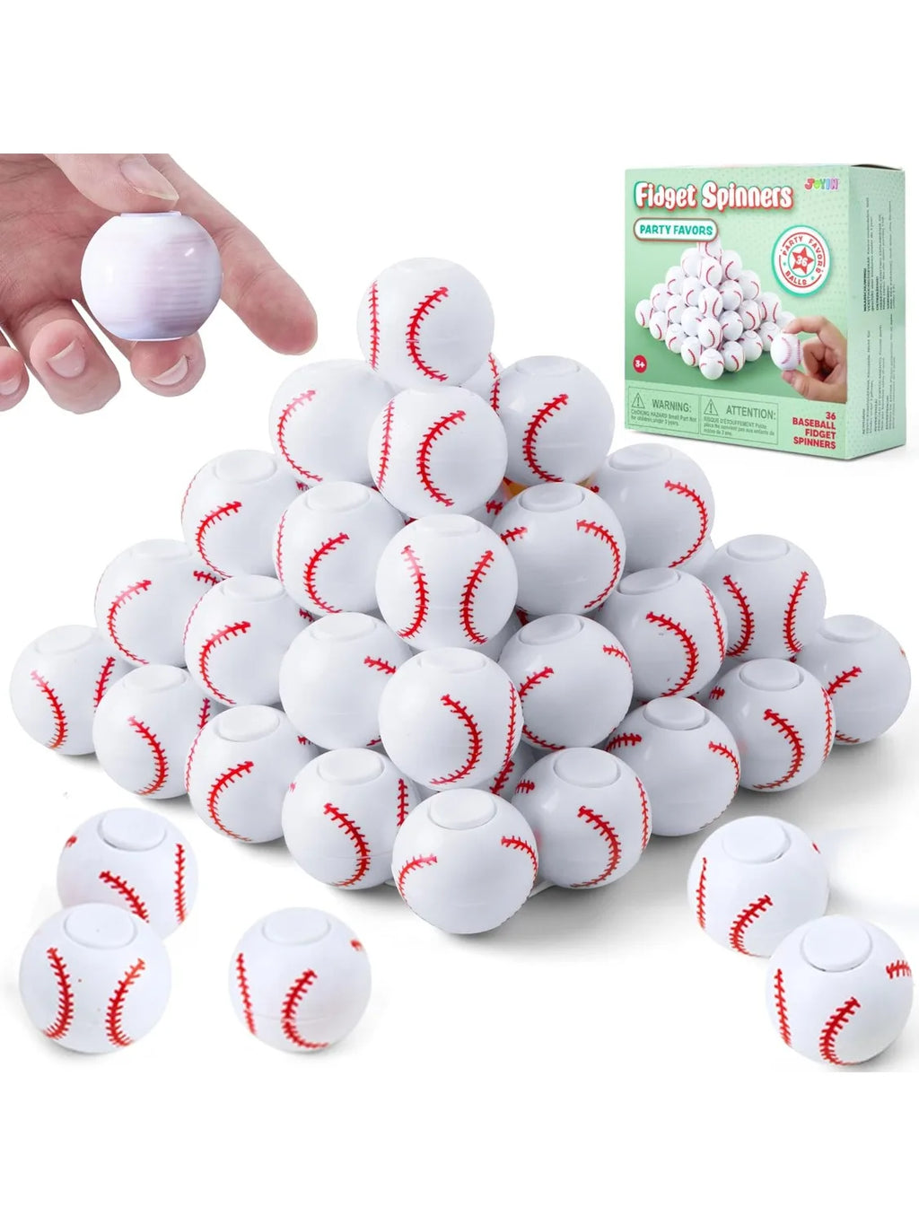 JOYFY 36 Pack Soccer Fidget Spinners Soccer Party Favors Fidget Toys Bulk Goodie Bag Stuffers for Kids Birthday Chirstmas Party