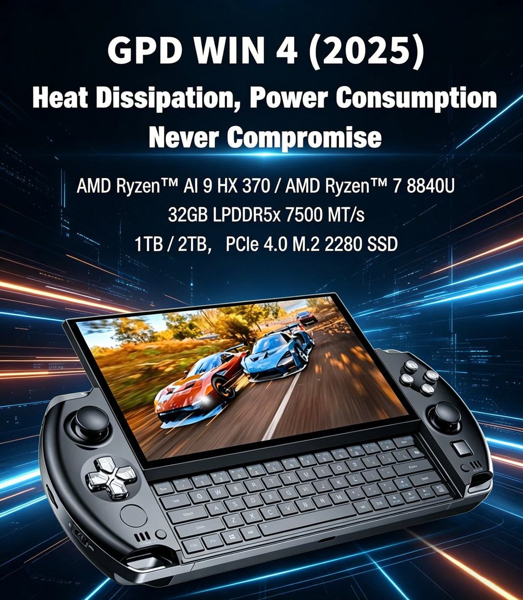 GPD 2025 WIN 4 32GB Memory RAM 1TB 2TB Hard Disk AMD 8840U HX370 Processor Handheld Gaming Portable Laptop Mini PC Touch Screen