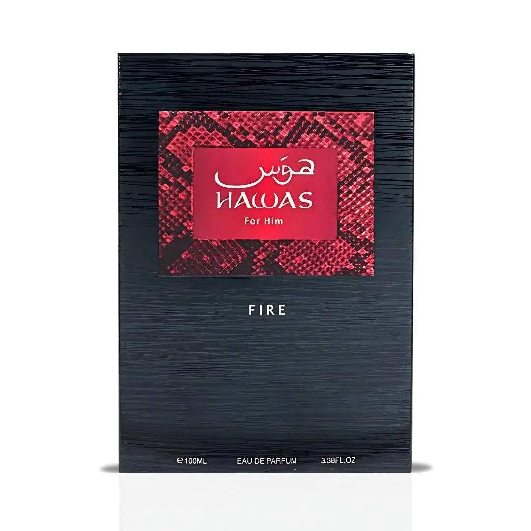 RASASI Hawas Fire Eau De Parfum Spray 100ml (3.4oz) - Bold and Long-Lasting Arabic Perfume with Fiery Essence