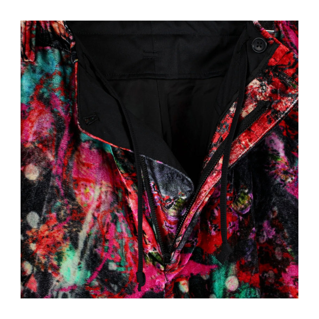TOP-YAMAMOTO Japanese original design dark small print velvet loose casual pants