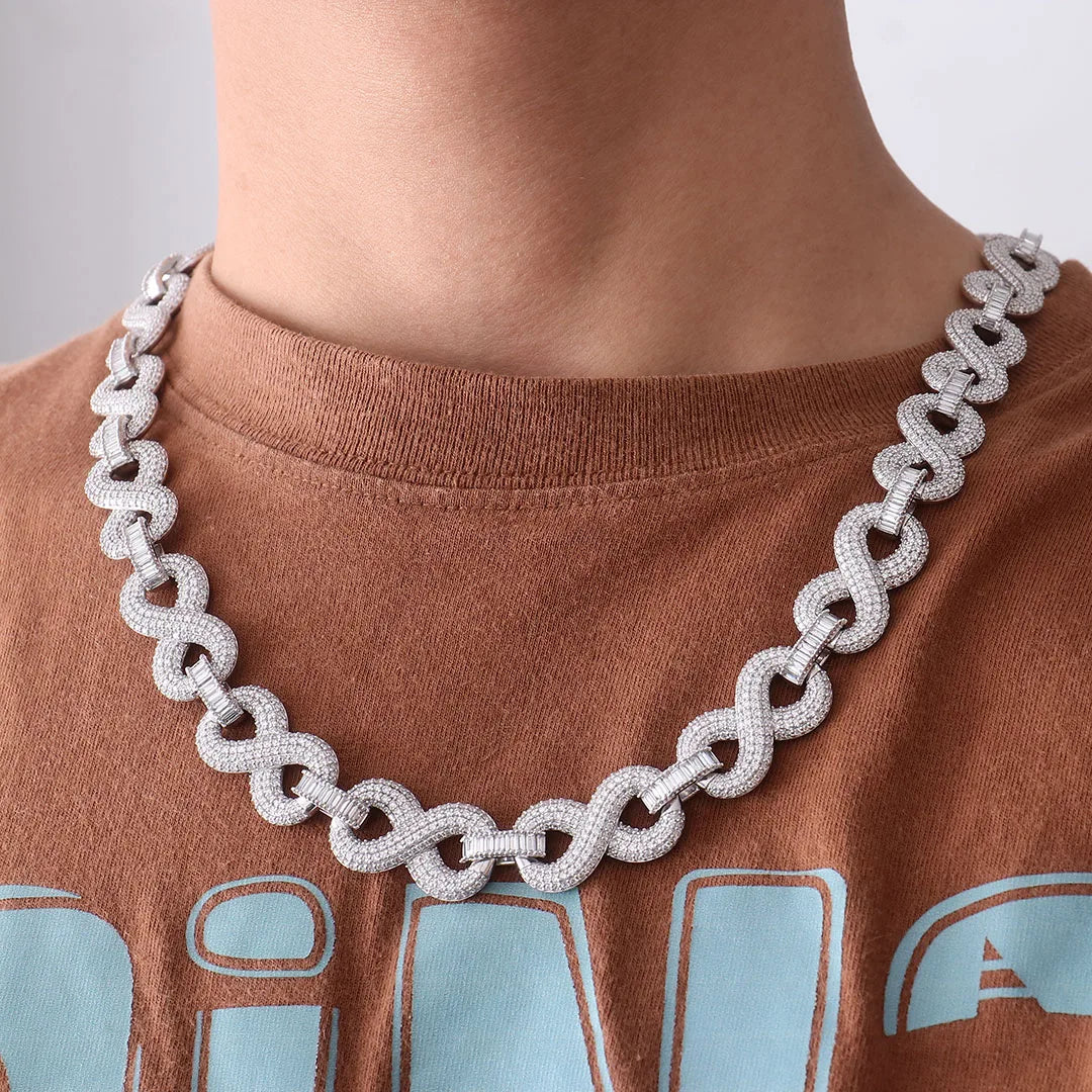 Provence custom 925 Sliver 15mm hip hop cuban link chain iced out lab diamond cuban chain necklace for men rapper party jewelry
