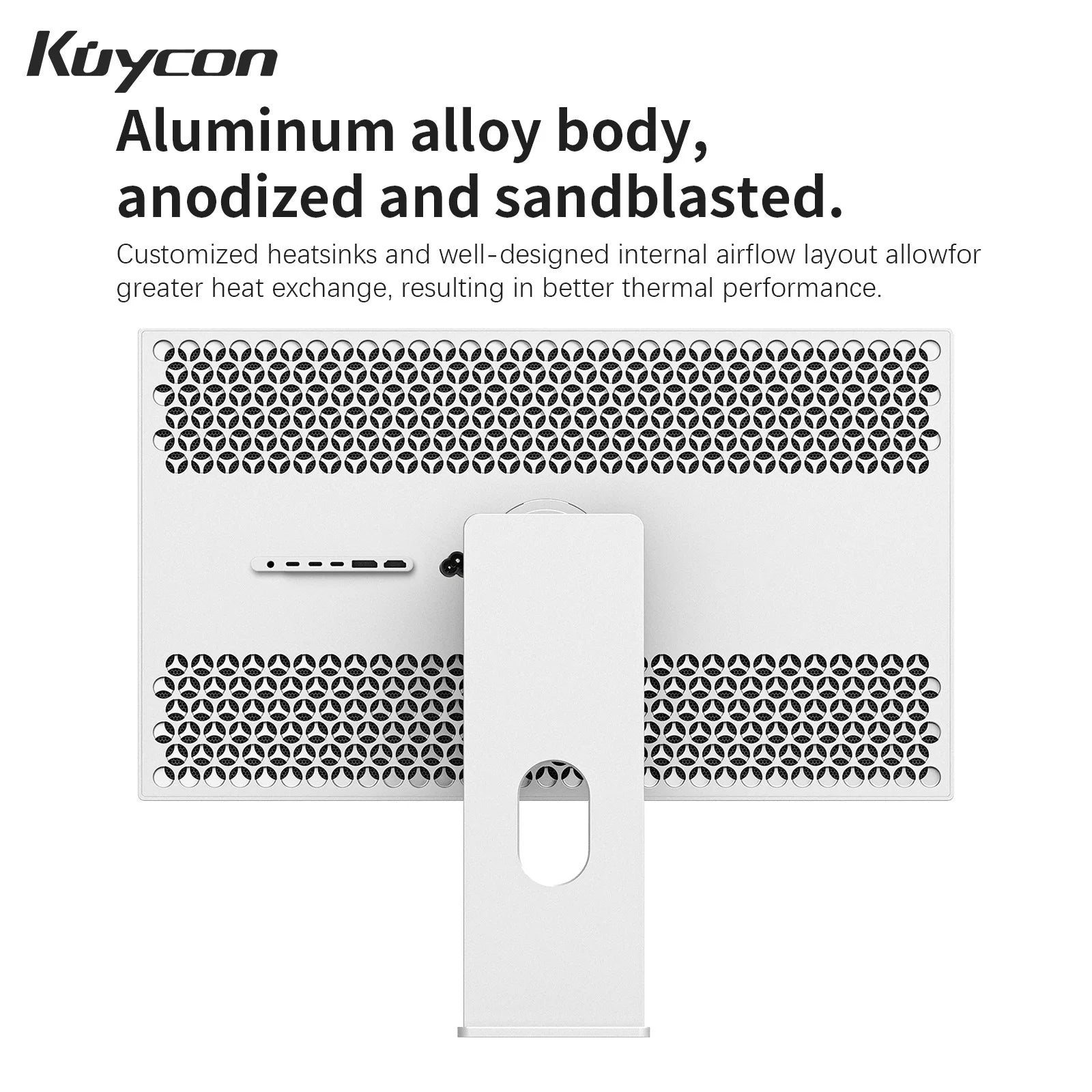 Kuycon P27G Desktop Monitor 27-inch Aluminum Alloy HDMI Adaptive 4K Computer Display With 99%sRGB VESA Adaptable LED LCD Screen