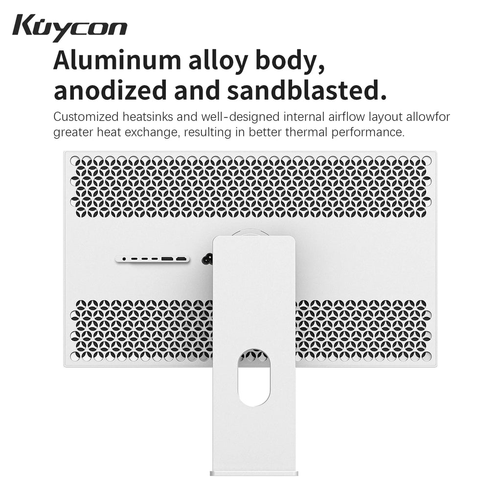 Kuycon P27G Desktop Monitor 27-inch Aluminum Alloy HDMI Adaptive 4K Computer Display With 99%sRGB VESA Adaptable LED LCD Screen