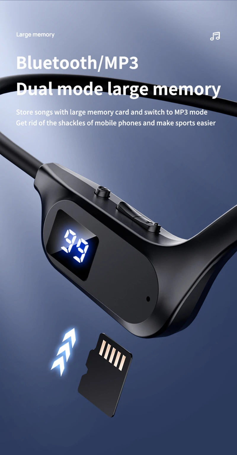 Hot X7 X8 Real Bone Conduction Sport Headphone Wireless Earphone Bluetooth-Compatible Headset Hands-free with Mic for Swimming