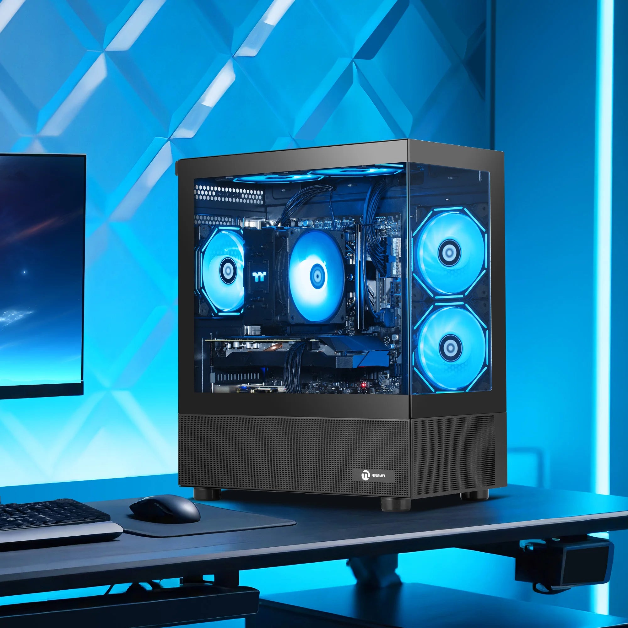 Ningmei Gaming PC AMD Ryzen 7 9700X NVIDIA RTX 5060 32GB RAM 1TB SSD Wifi PC Gaming Black