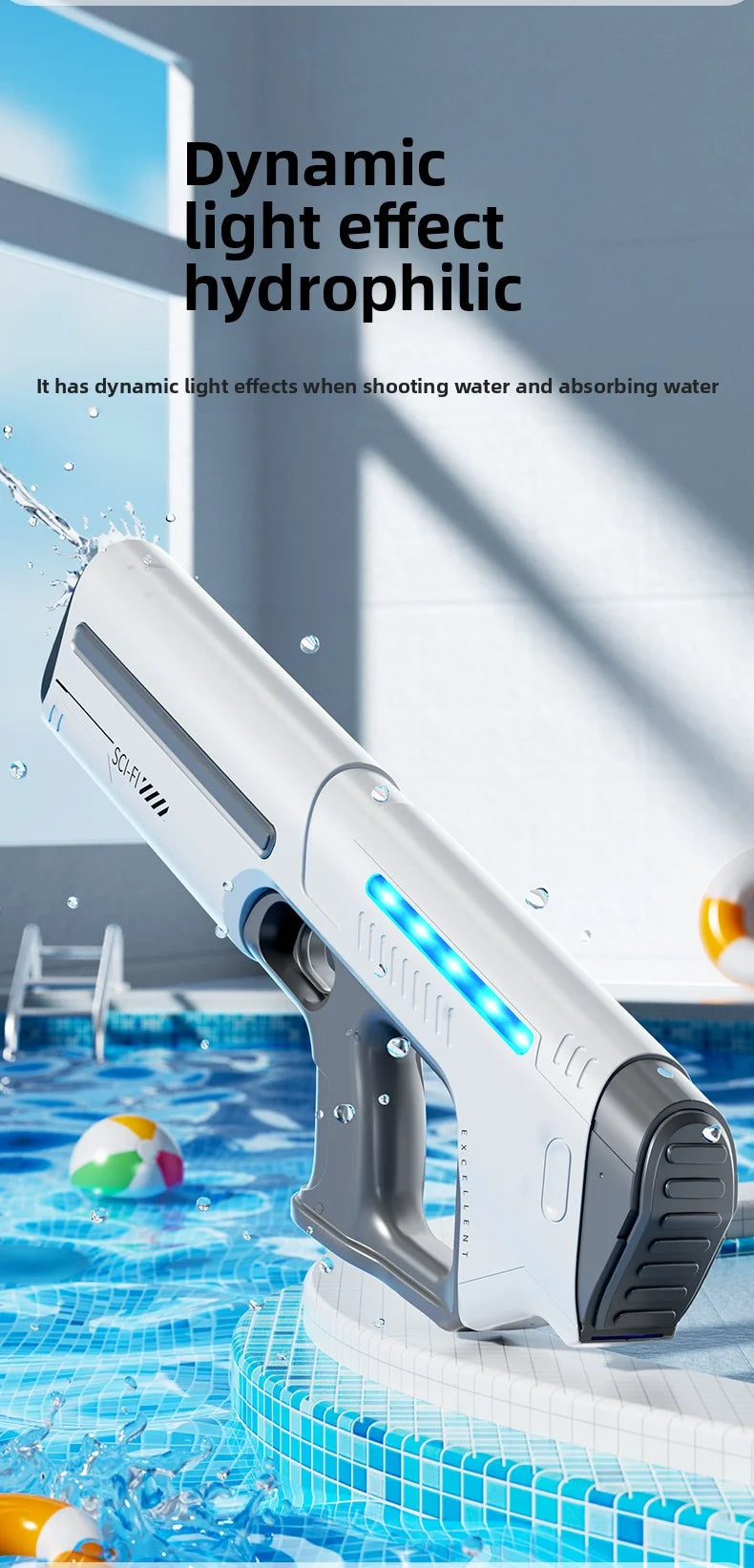 Children's Fully Automatic Water Storage Gun Large Capacity Electric Water Absorbing Toy Gun Summer Outdoor Water Toy Gift