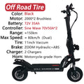KB Wolf King GT Pro 2000W*2 Dual Motor 72V 35Ah Battery 11inch Run-proof Tires TFT Display Sine Wave Controller Electric Scooter
