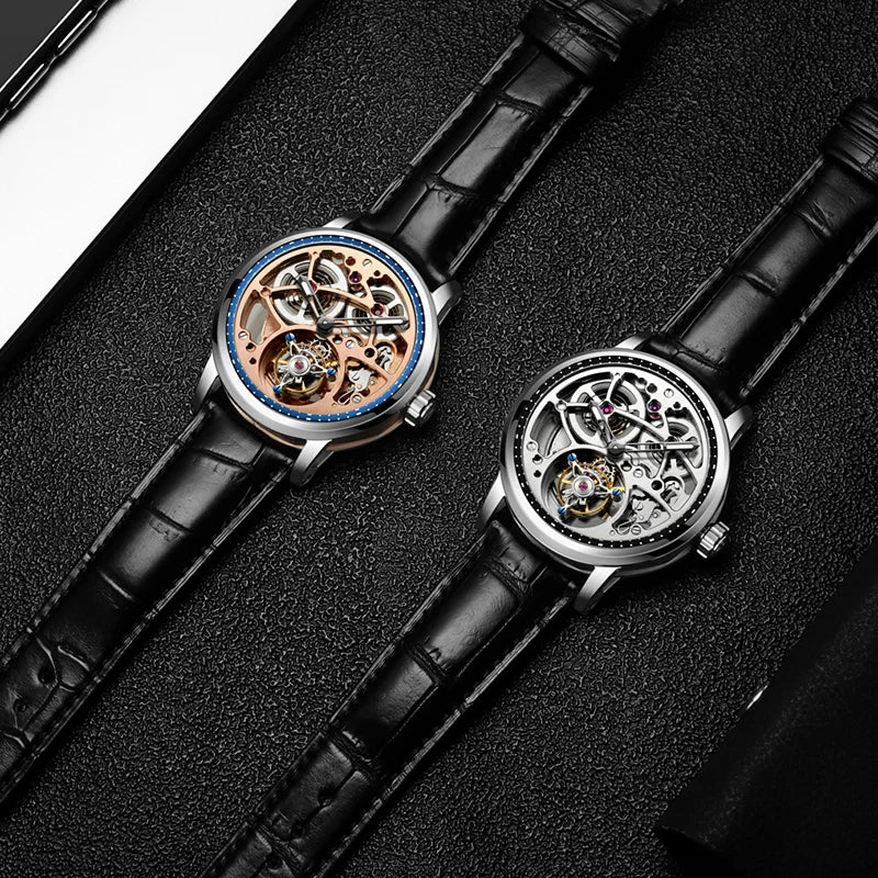 Haofa Skeleton Automatic Tourbillon Movement Men Watches 1931 Sapphire Tourbillon Mechanical Business Luxury Man Watch Hollow