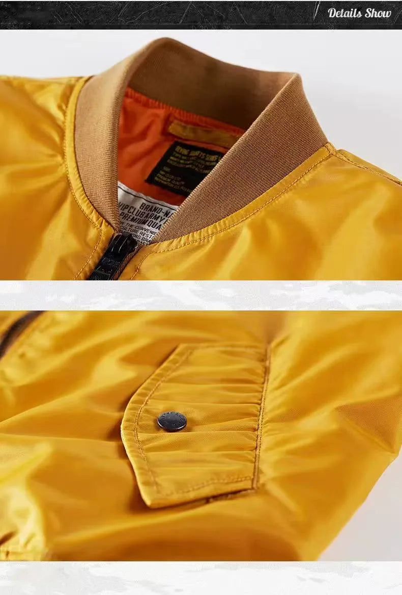 High-Quality Bomber Jacket for Men Casual Classic Fit Leather Jacket for Spring Autumn Winter