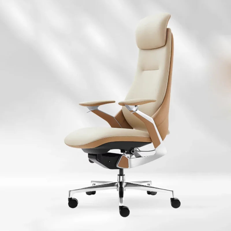 Computer Relaxing Office Chair Ergonomic Mobile Wheels Leather Office Chair Backrest Modern Sillas De Oficina Library Furniture