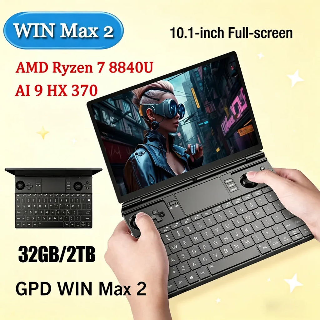 Savage Turbo GPD 2025 WIN Max 2 Gaming Laptop - 32GB RAM 1TB/2TB SSD AMD 8840U CPU AI9 HX370 Mini PC for High-Performance Comput