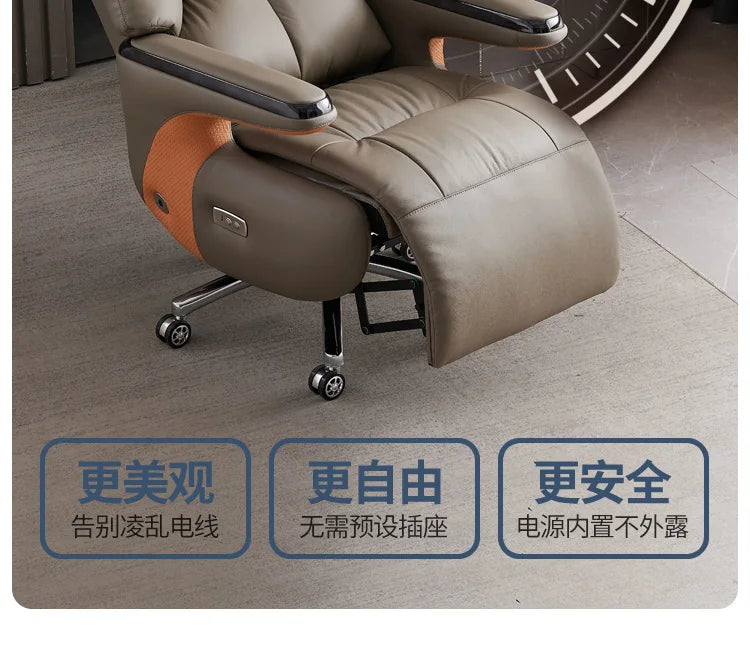 Heating Massage Office Chairs Ventilation Leather Relaxing Portable Desk Chair Recliner Nordic Comfy Silla Home Office