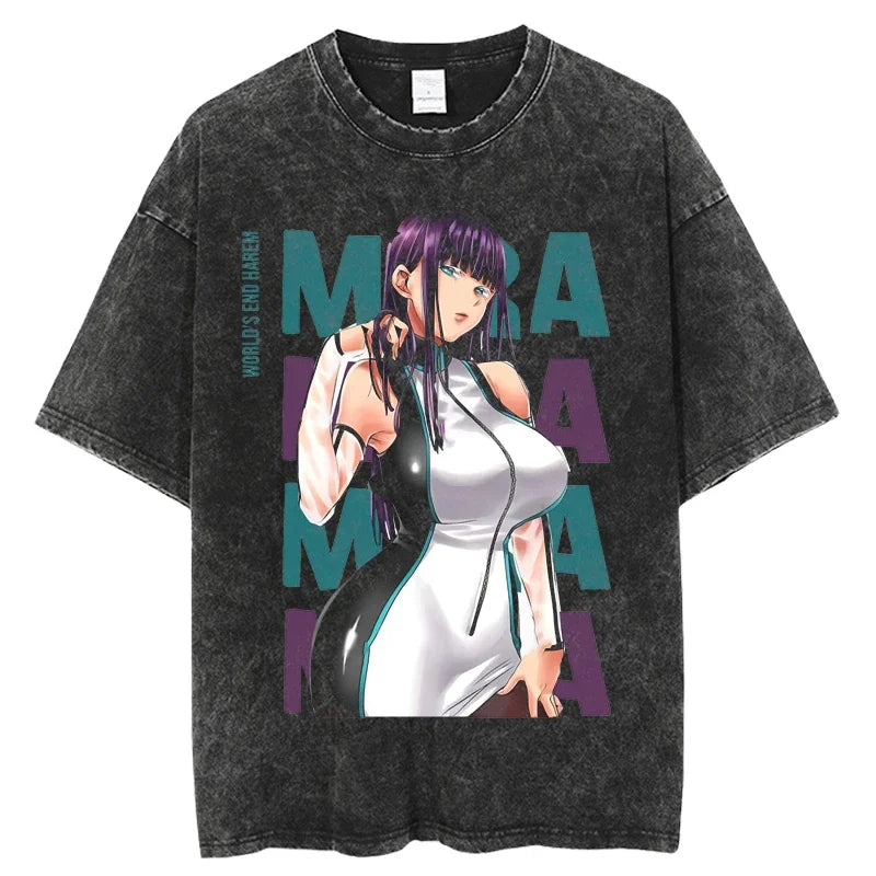 Punk GANTZ Anime T Shirt Men Vintage Washed 100% Cotton T Shirts for Men 2024 Punk Hip Hop Streetwear Harajuku Male T-shirt