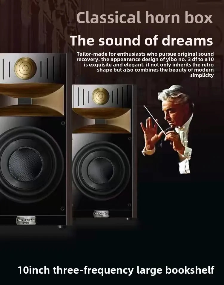 DF-A10 180W 10 Inch Fever Passive Bookshelf HiFi Speaker Two-Way Professional Audio Monitor Speakers High Power Speaker