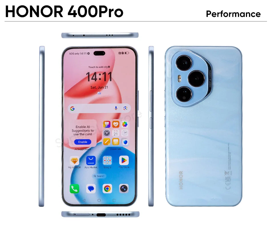 Original Global Version HONOR 400 Pro 5G Smartphone 200MP Camera Snapdragon 8 Gen 3 6.7'' AMOLED Screen 100W Wired 50W Wireless