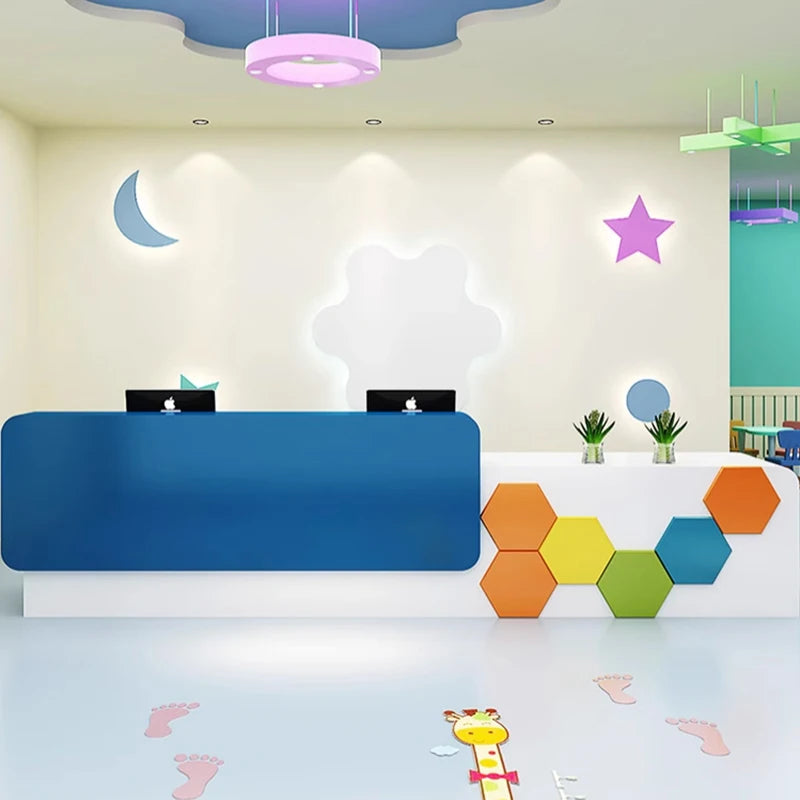 Beauty Institution Reception Desk Kindergarten Children Paradise Checkout Page Early Education Luxury Mostrador Unique Furniture