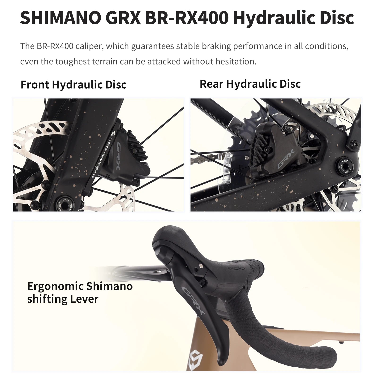SAVA E-BIKE Carbon Fiber Gravel Electric Assist Bicycle, equipped with SHIMAN0 GRX ST-RX600 groupset