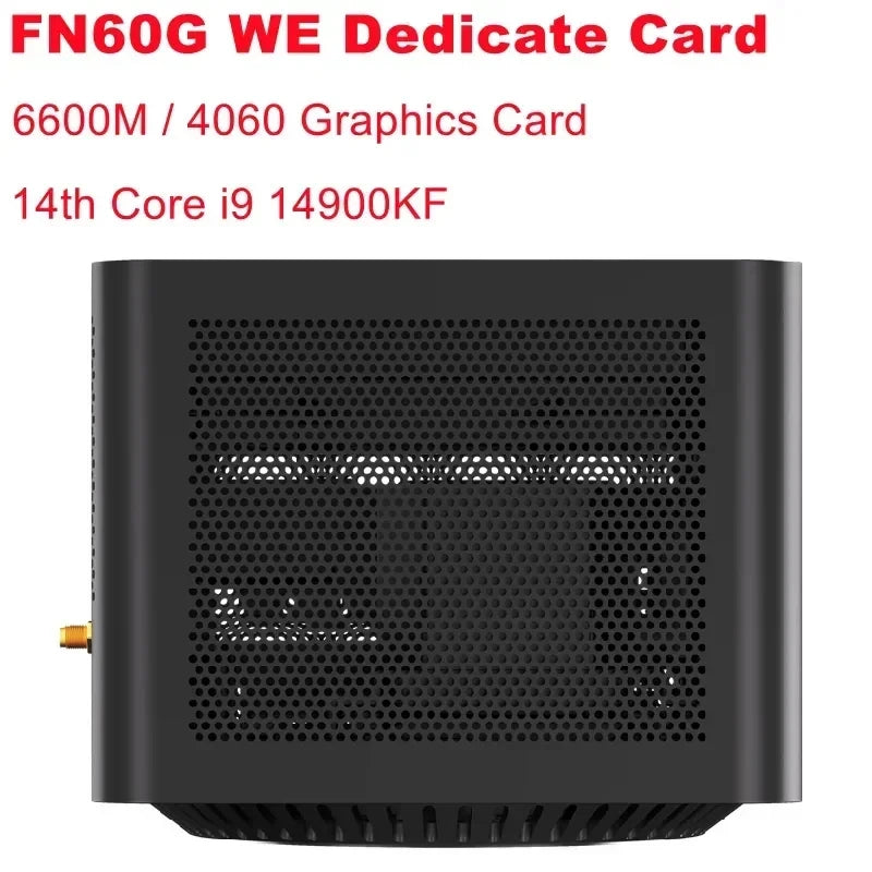 FEVM FN60G WE Intel Core I9-14900KF RX 6600M/RTX 4060 Water-cooled Dedicated Card Host DDR5 PCIe3.0 Mini PC Desk Gaming Computer