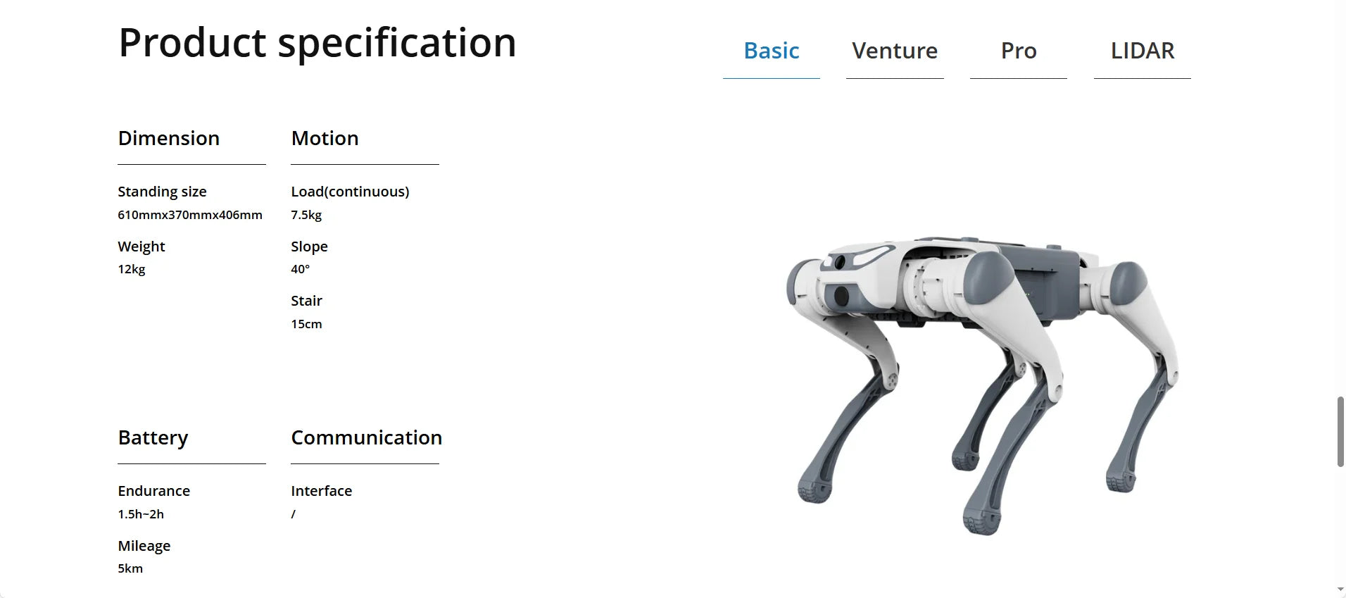 Intelligent quadruped bionic robot DEEPRobotics Jueying Lite3