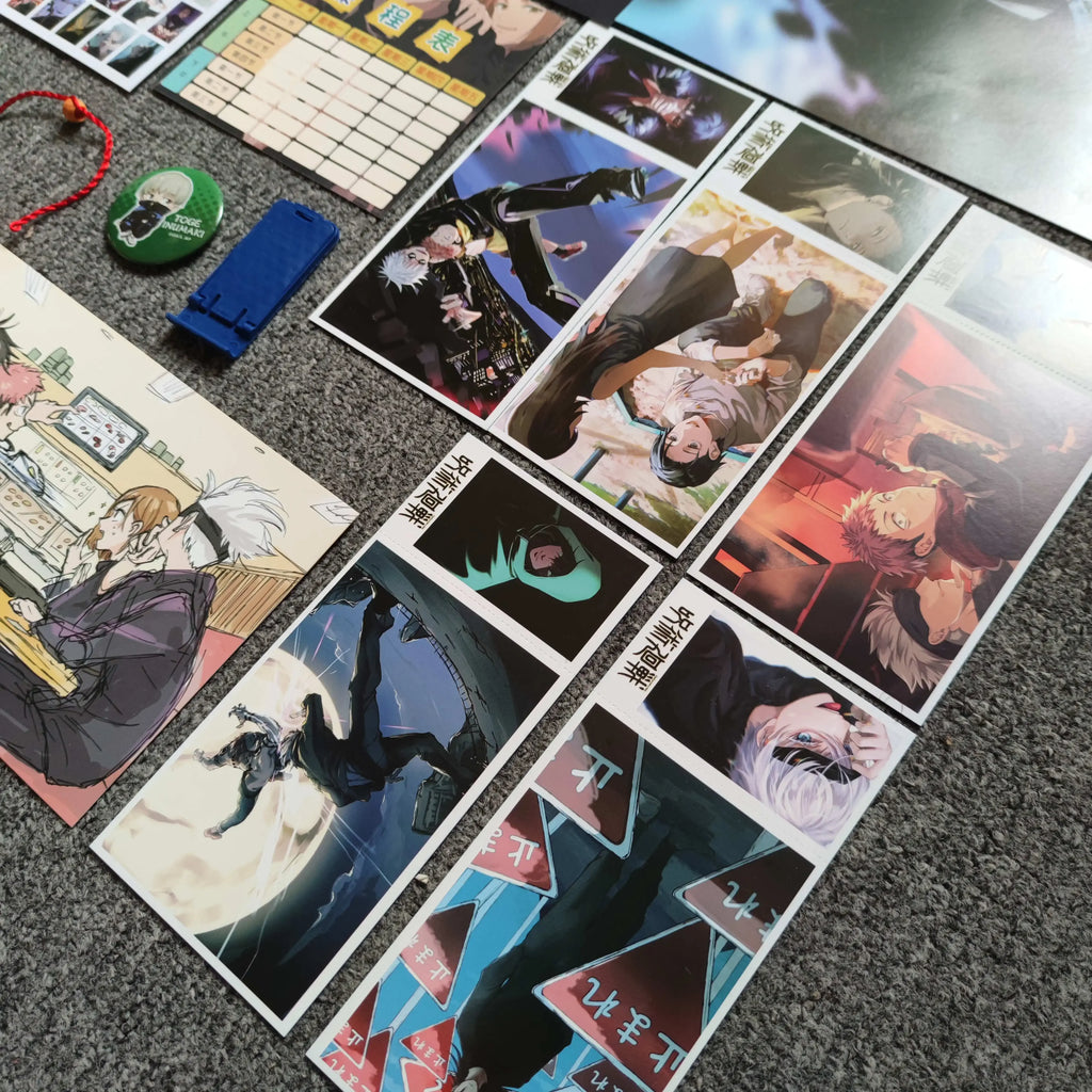 Anime Lucky Gift Bag Stray dogs ONE PIECE Genshin Impact Collection Toy Include Postcard Poster Bookmark Sleeves