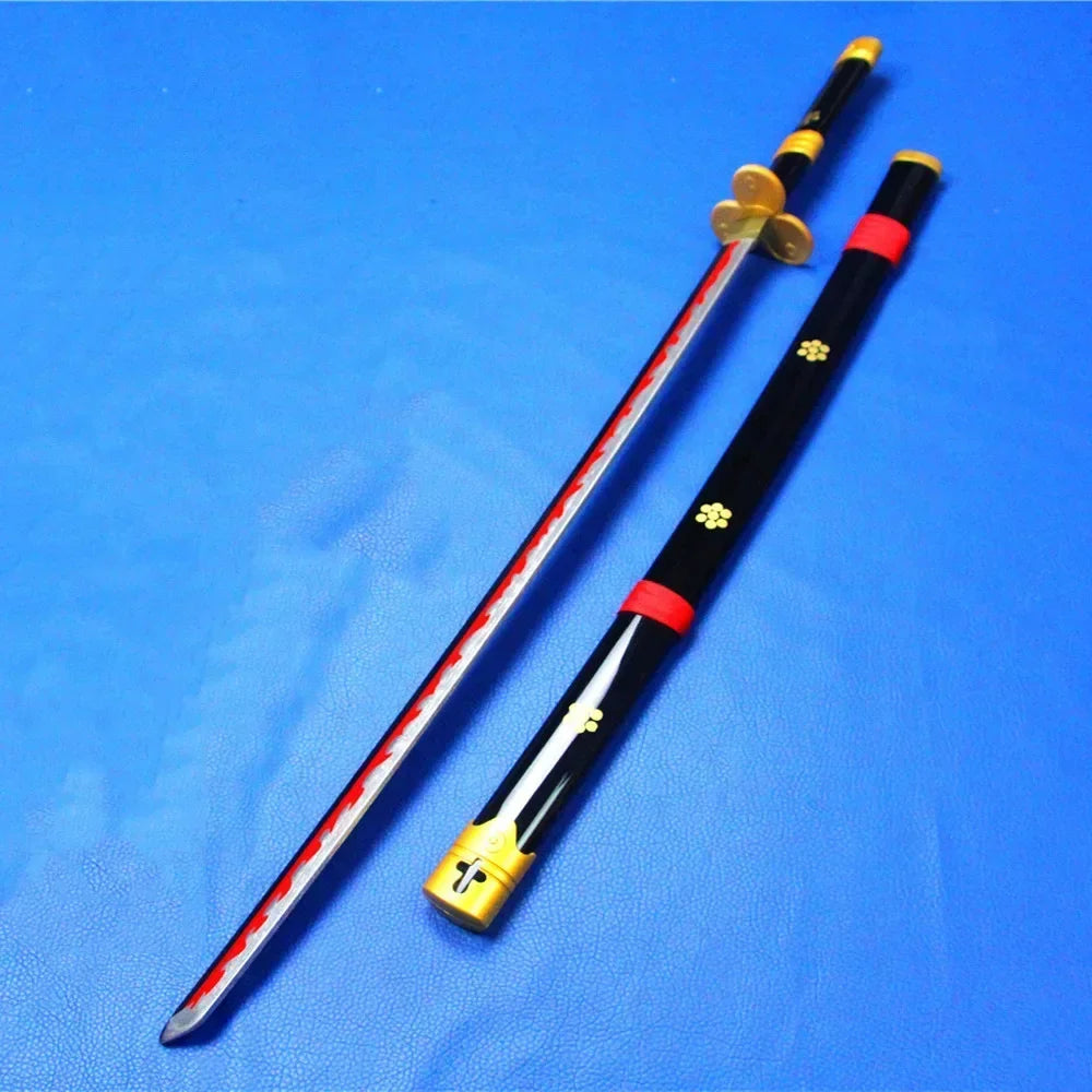104cm Zoro Katana Sandai Kitetsu Sword Wooden Ninja Blade Anime Cosplay Prop Real Size Japanese Katana Samurai Sabre Kid Toy