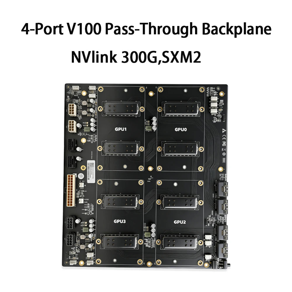 SXM2 for NVIDIA V100 GPU Adapter Board Card NVLink 300G 4-Port 4‑Way / Dual-Card Dual-Channel Pass-Through Expansion Backplane