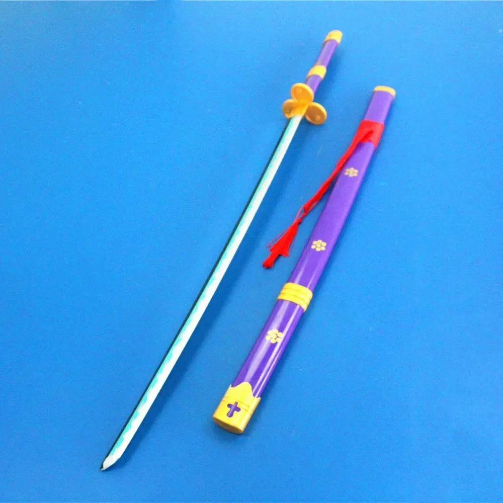 104cm Zoro Katana Sandai Kitetsu Sword Wooden Ninja Blade Anime Cosplay Prop Real Size Japanese Katana Samurai Sabre Kid Toy