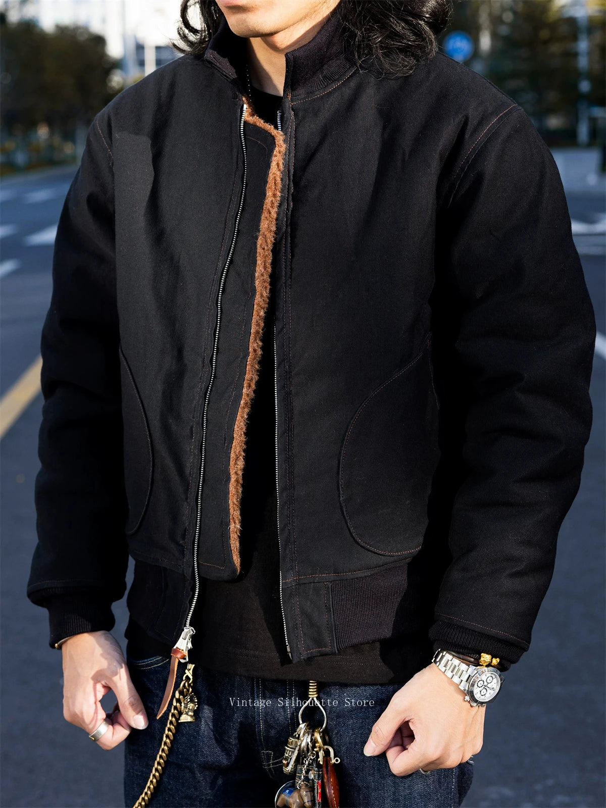 Red Tornado NAF-1168 Aviator Ground Crew Jacket Alpaca Lined WWII USN Flight Jacket Military Style Men's Outerwear N1 37J1