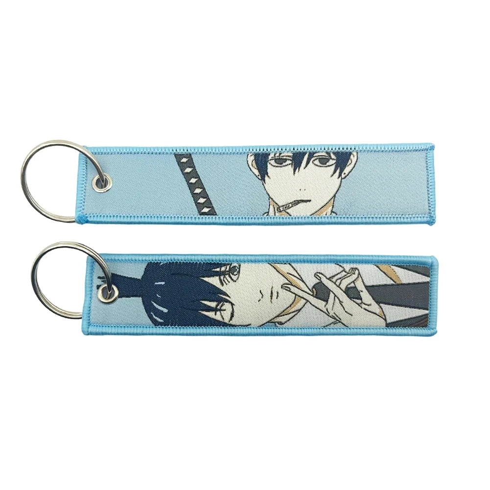 Anime embroidery Key Jet Tag Key chain Cartoon Keychains Key Ring Holder Pendant Gift Wholesale keychain accessories Key