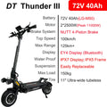 Dulatron Thunder III 72V 40Ah Battery 2*2500W Motor Peak Power 11000W NUTT 4-Piston Brake Dualtron Electric Scooter