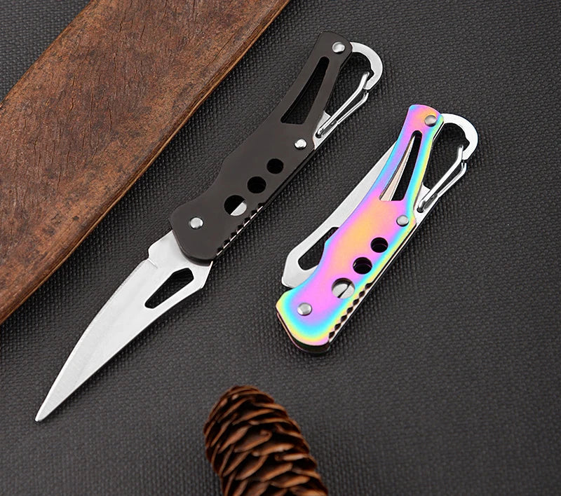 Portable Stainless Steel Shape Knife Camping Self Defense Outdoor Survival Supplies Tools Foldable Pocket Knife Mini Key Knife