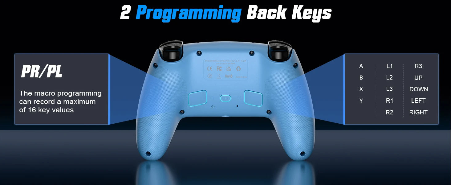 Gamepad For Playstation 5 Wireless Controller PS5/PC Console Gaming With Turbo Dual Sense Vibrate Programming RGB