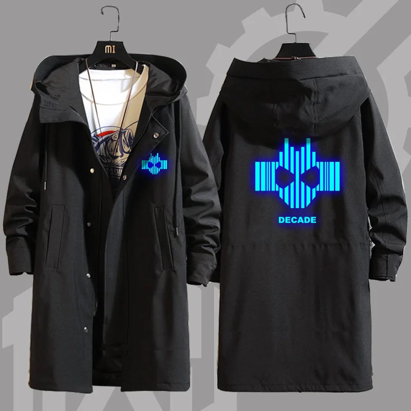 Anime Kamen Rider Printed Zipper Trench Long Coat Jacket Hooded Hoodies Cosplay Men Women Customized Cloaks