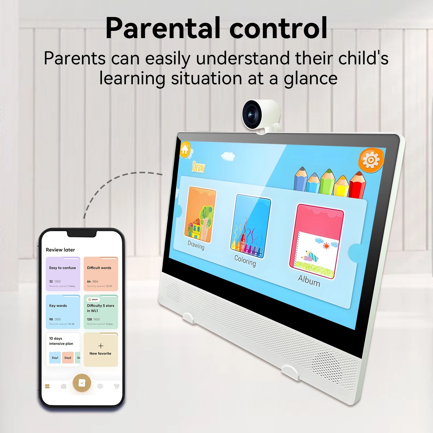 Factory Directly Sale 15.6 Inch 2 1 Portable Smart TV White Cabinet with HD Definition Android OS for Kids Learning Education