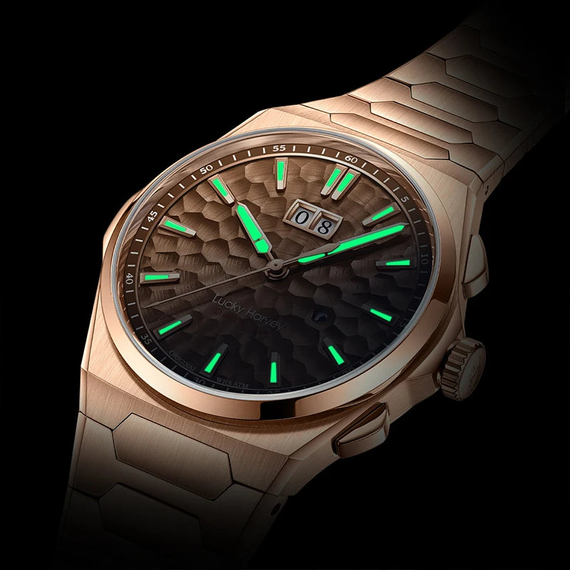 Lucky Harvey Automatic Mechanical Movement Self-sounding Watch Men's Watch Hammer Dial 316L Stainless Steel Fashion Mens Watch