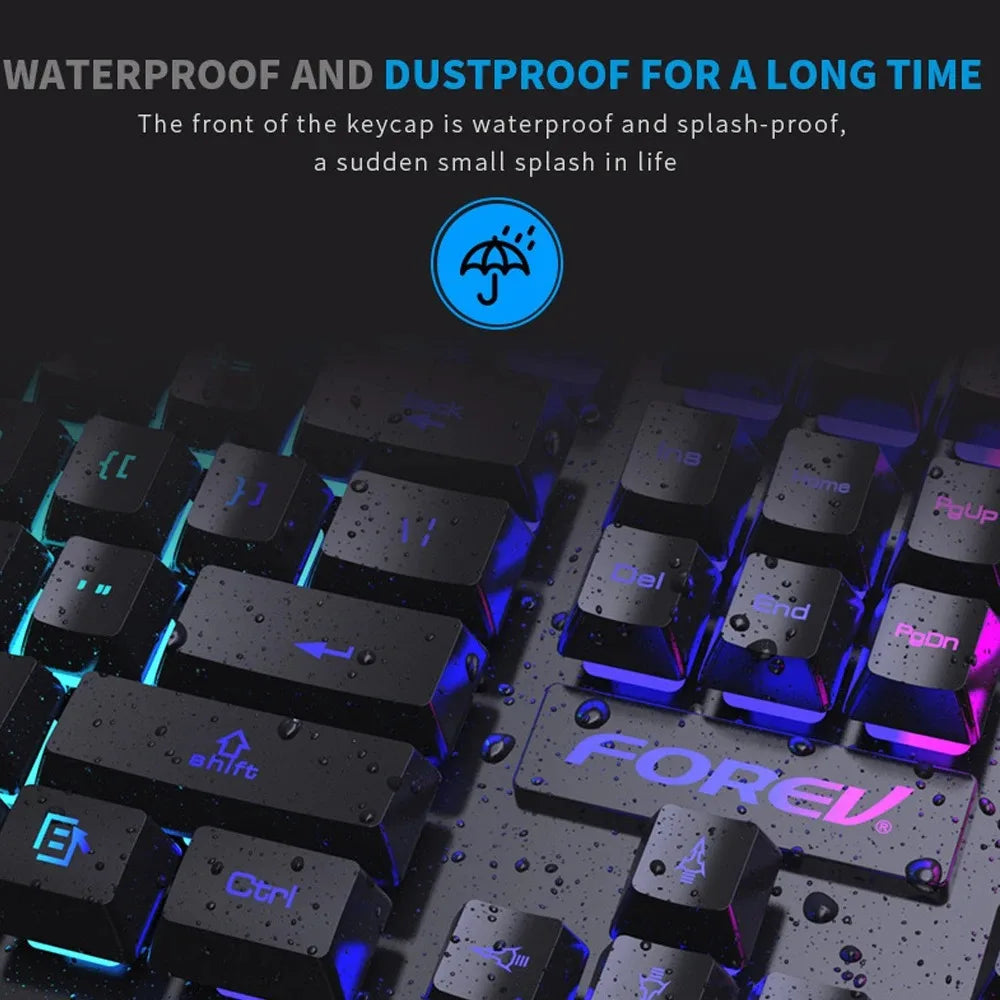 USB Wired Keyboard RGB Color Gaming Keyboard Mechanical Feel keyboard 104 Keys Standard Keyboard for Windows Laptop Computer