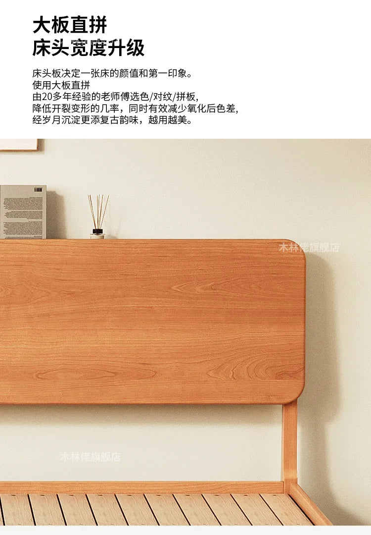 Elegant Modern Bed Frame Simple Wood European Nightstands Queen Bed Frame Twin Full Size Cama Moderno Lujo Home Furniture