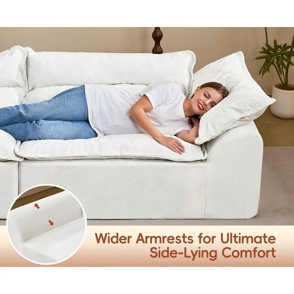 3 Seater Sectional Sofa with Removable Cushions for Living Room