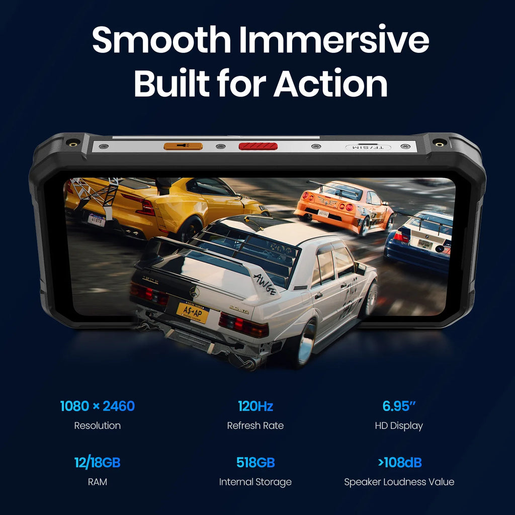 FOSSiBOT F107PRO Rugged Smartphone Infrared Night Vision 28000mAh 66W, 5G mobile phone with 50M Flashlight 12GB+512GB Android 15