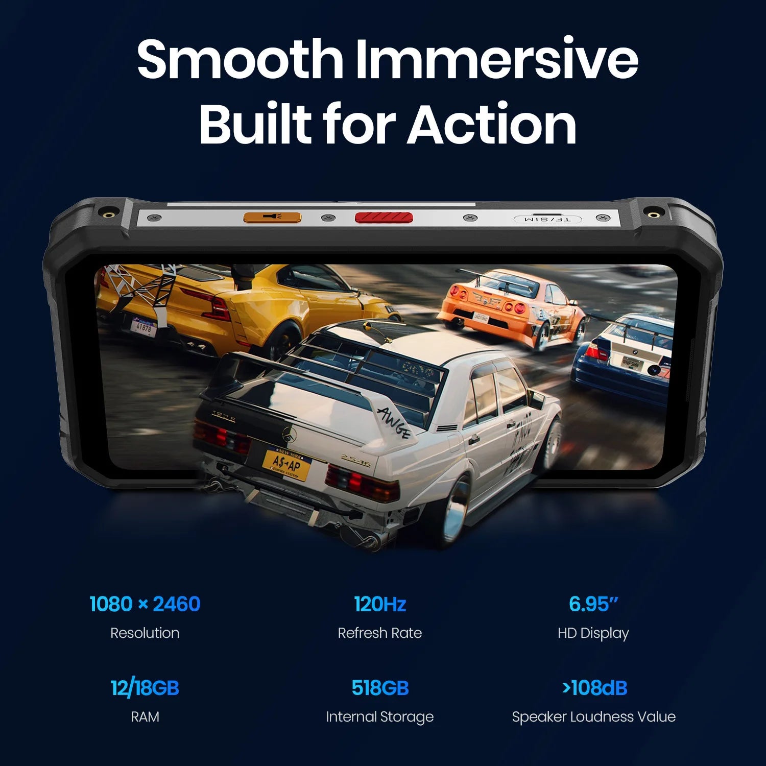 FOSSiBOT F107PRO Rugged Smartphone Infrared Night Vision 28000mAh 66W, 5G mobile phone with 50M Flashlight 12GB+512GB Android 15