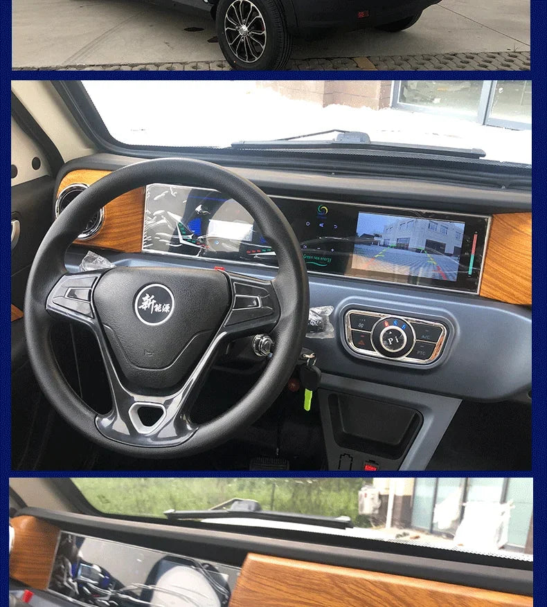 New increase iron shell double-row electric four-wheel pickup truck oil and electricity dual-purpose adult car pulling goods pas
