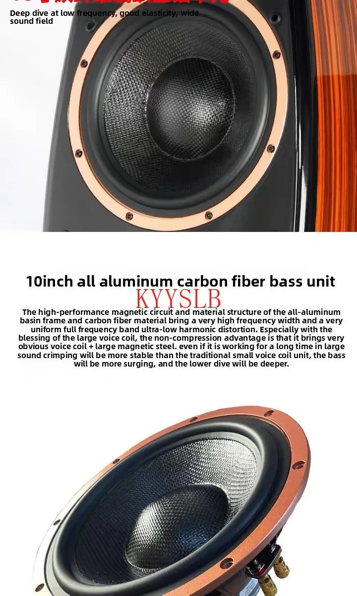 400W Dual 10-inch High-power Floor-standing Speakers Carbon Fiber Units High-fidelity Passive Speakers Home Front Audio 4ohm