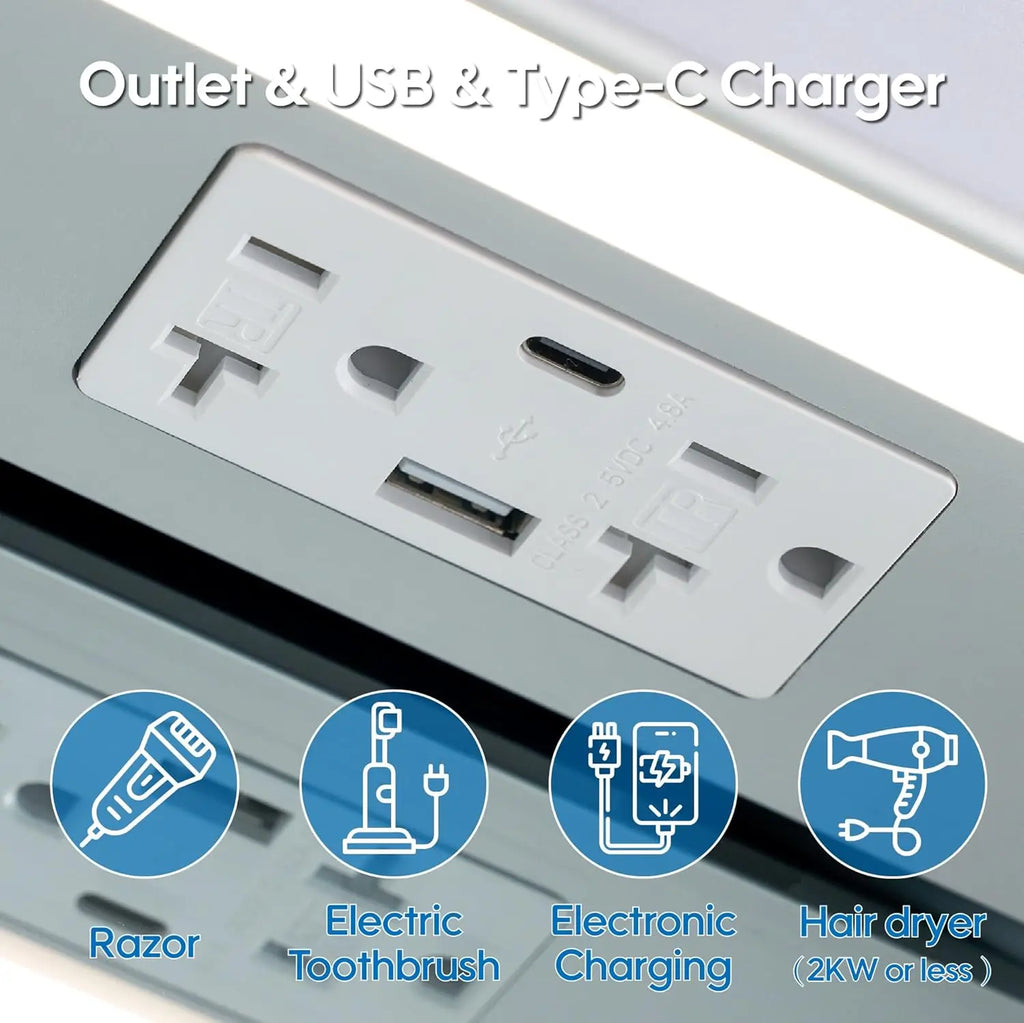 48" X 30" LED Medicine Cabinet with Mirror, 3X Magnifiying Mirror Cabinet, Defogging/Dimmable Bathroom Mirrored, Customized