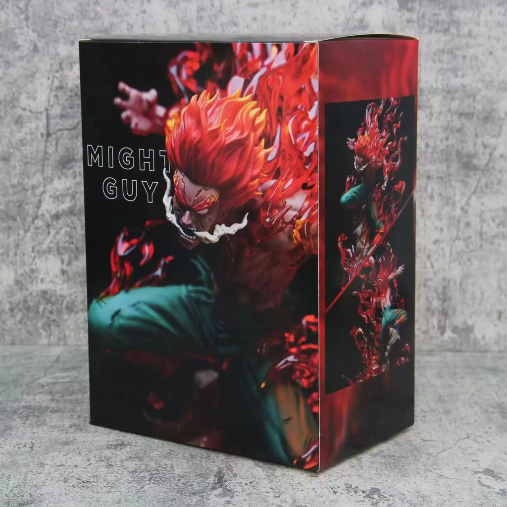26cm Naruto Might Guy Figure Ten Years of Shinobi Anime Action Figure With Light Immortal Sitting Pvc Model Collection Toy Gift